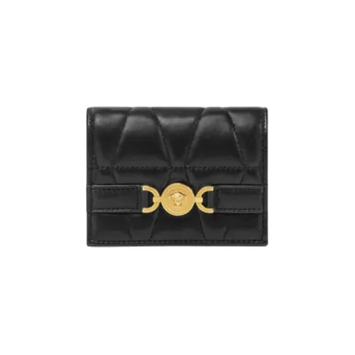 Medusa-Plaque Quilted Wallet