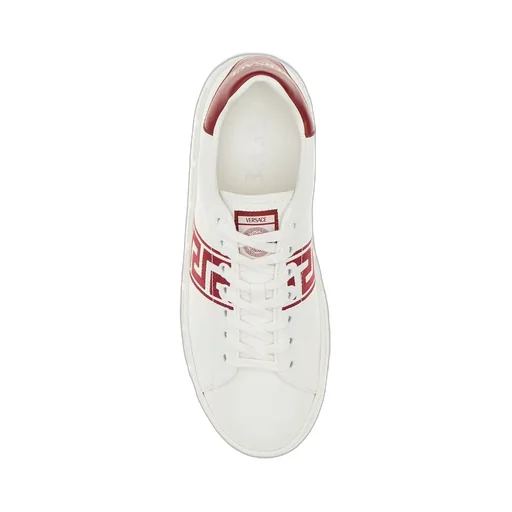 Greca-Printed Lace-Up Sneakers