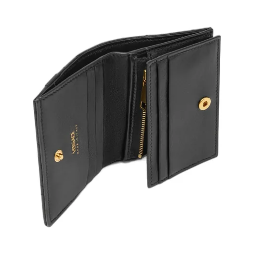 Medusa-Plaque Quilted Wallet