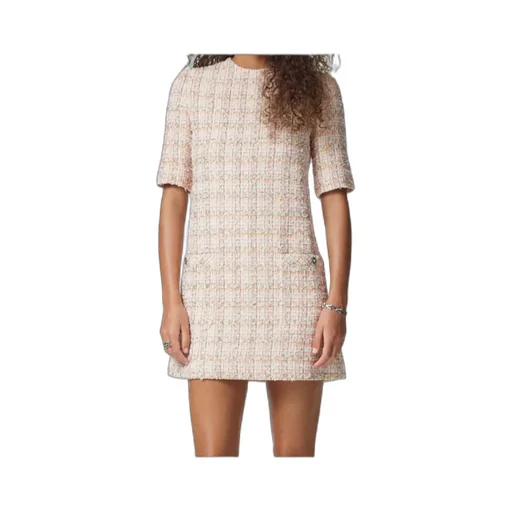 Short-Sleeved Tweed Mini Dress