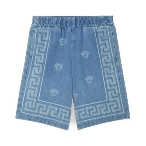 Medusa Bandana Denim Bermuda Shorts