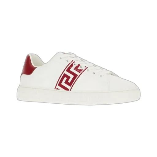 Greca-Printed Lace-Up Sneakers