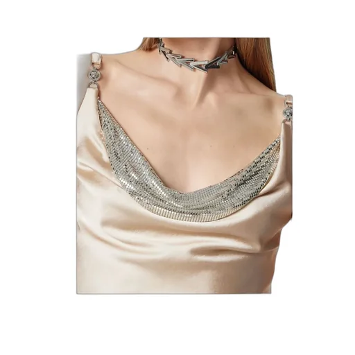 Medusa-Plaque Sleeveless Midi Dress