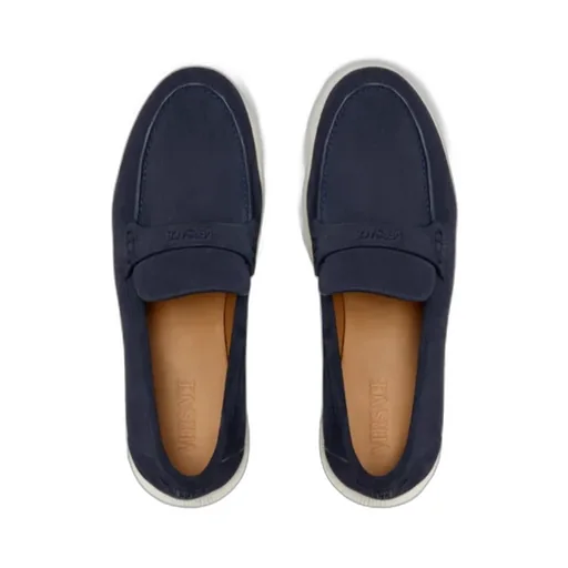 Logo-Lettering Round-Toe Loafers