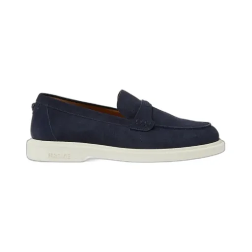 Logo-Lettering Round-Toe Loafers