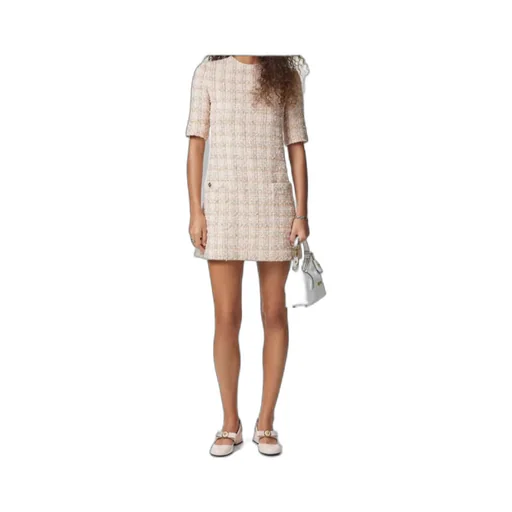 Short-Sleeved Tweed Mini Dress