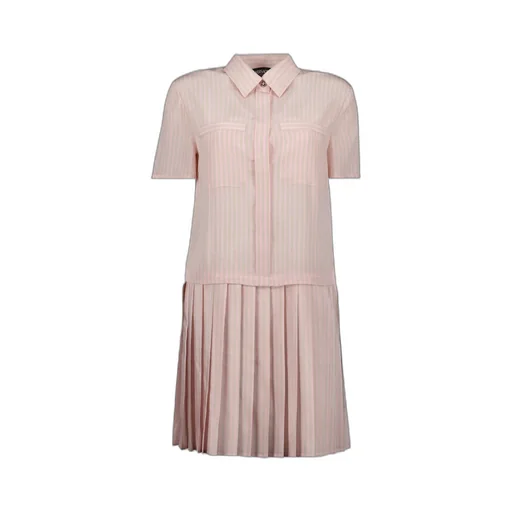 Chain-Printed Pleated Dress