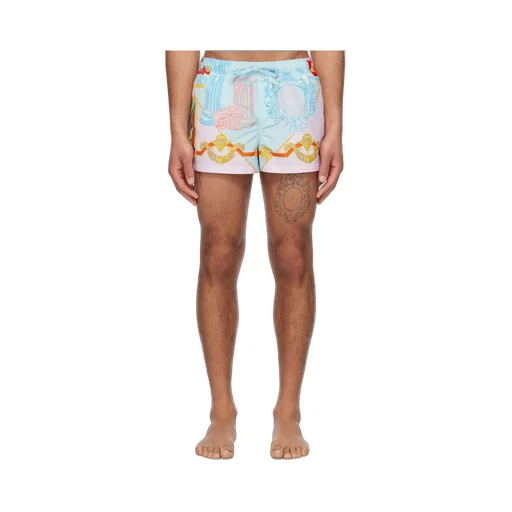 Graphic-Print Swim Shorts