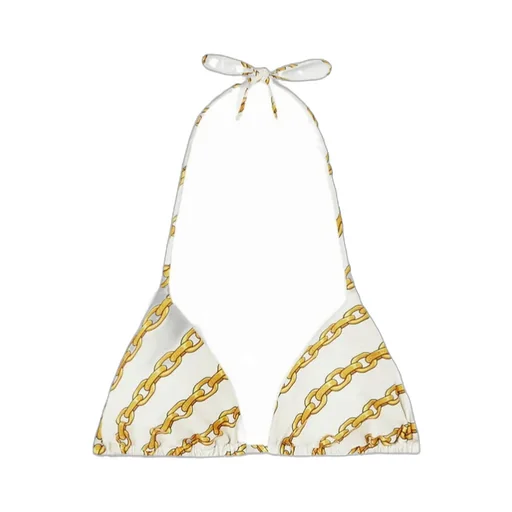 Logo Triangle-Cup Tie-Fastened Bikini Top