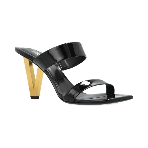 Square-Toe Slip-On Heeled Sandals
