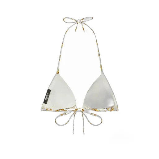 Logo Triangle-Cup Tie-Fastened Bikini Top