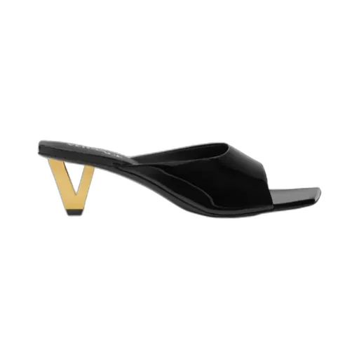 Square-Toe Slip-On Heeled Sandals