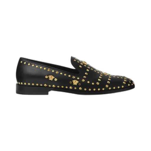 Studded Round-Toe Loafers