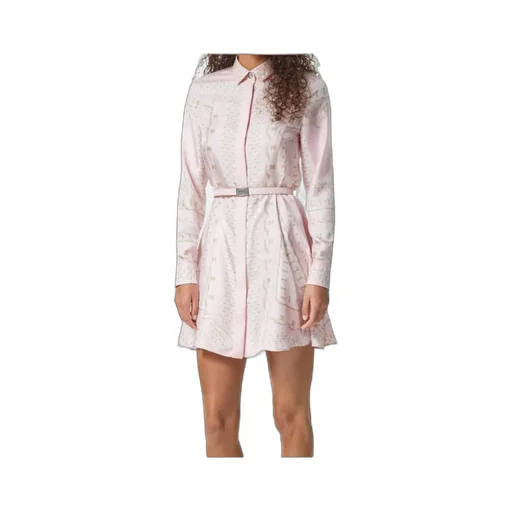Chain-Printed Belted Mini Dress