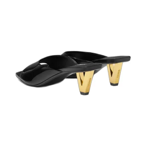 Square-Toe Slip-On Heeled Sandals