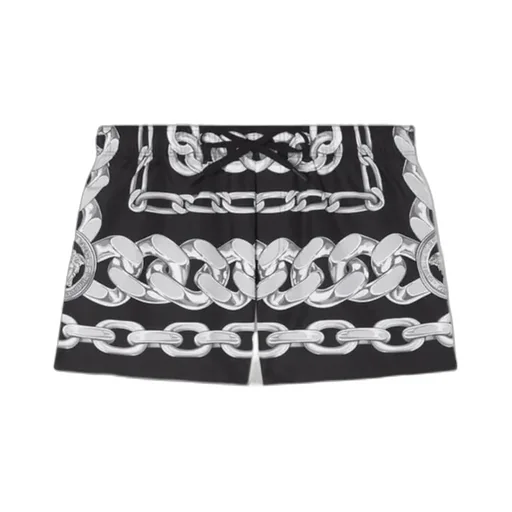Medusa Chain Printed Drawstring Swim Shorts