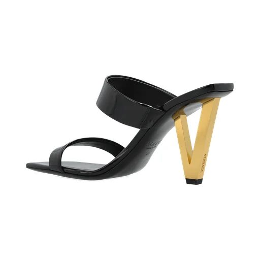 Square-Toe Slip-On Heeled Sandals