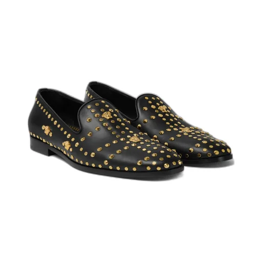Studded Round-Toe Loafers