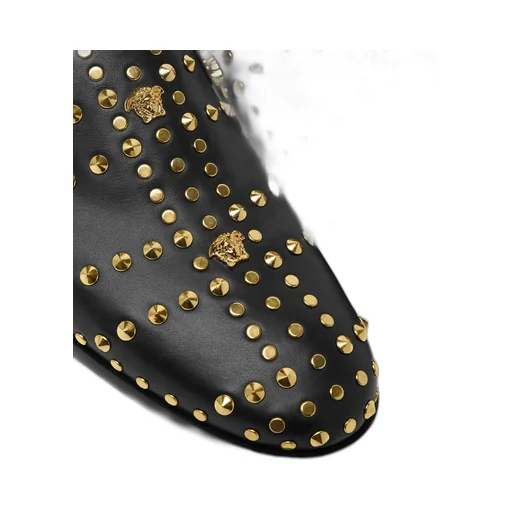 Studded Round-Toe Loafers
