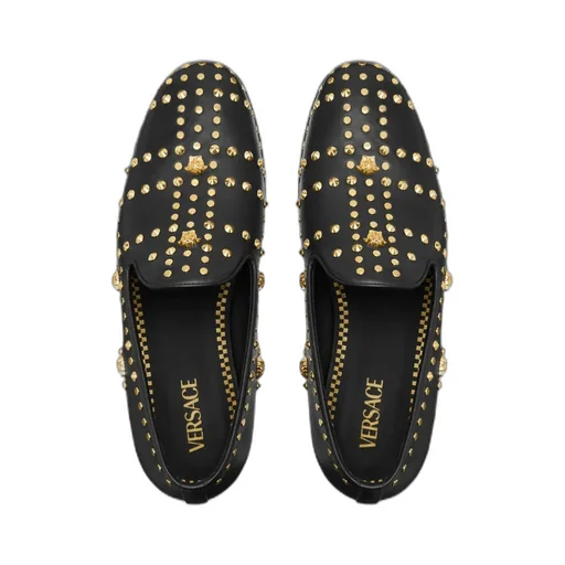 Studded Round-Toe Loafers