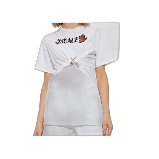 Safety-Pin Detailed Crewneck T-Shirt