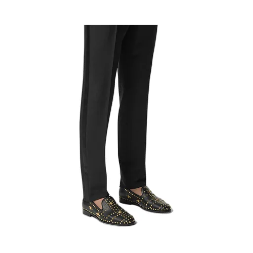 Studded Round-Toe Loafers