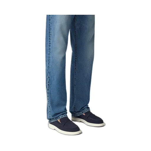 Logo-Lettering Round-Toe Loafers