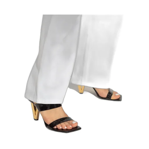 Square-Toe Slip-On Heeled Sandals