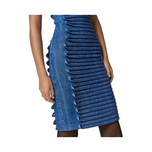 Panelled Denim Mini Dress