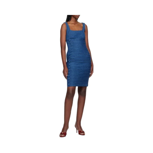 Panelled Denim Mini Dress
