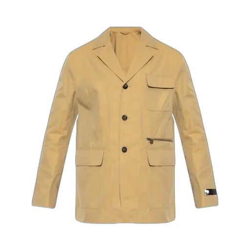 Flap-Pocket Single-Breasted Tailored Blazer