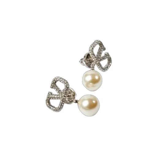 Vlogo Signature Embellished Drop Earrings