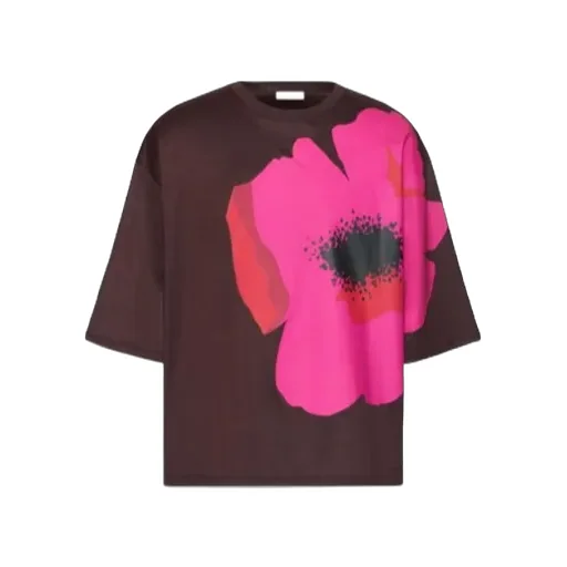 Flower Portrait-Print Cotton T-Shirt