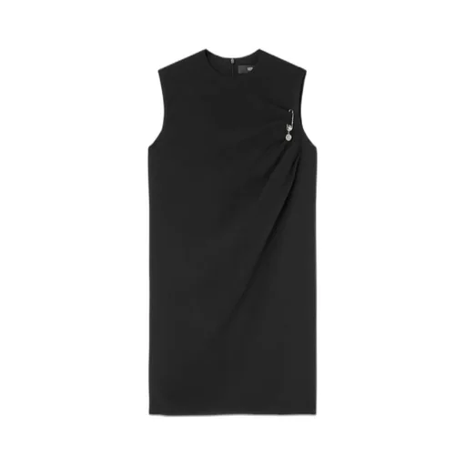 Safety Pin-Detailed Sleeveless Mini Dress