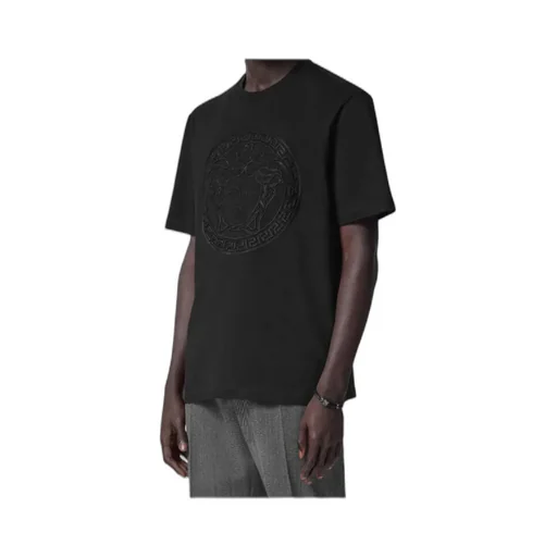 Medusa-Embroidered Crewneck T-Shirt