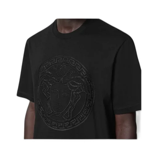 Medusa-Embroidered Crewneck T-Shirt