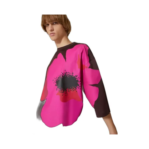 Flower Portrait-Print Cotton T-Shirt