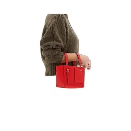 Patch-Pocket Zip-Up Mini Tote Bag