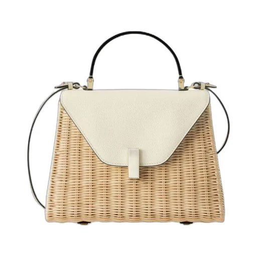 Iside Wicker Top Handle Medium Bag