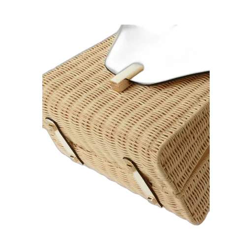 Iside Wicker Top Handle Medium Bag