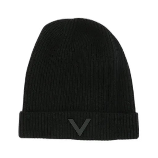 Vlogo Plaque Ribbed Beanie