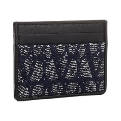 Logo Monogrammed Denim Cardholder