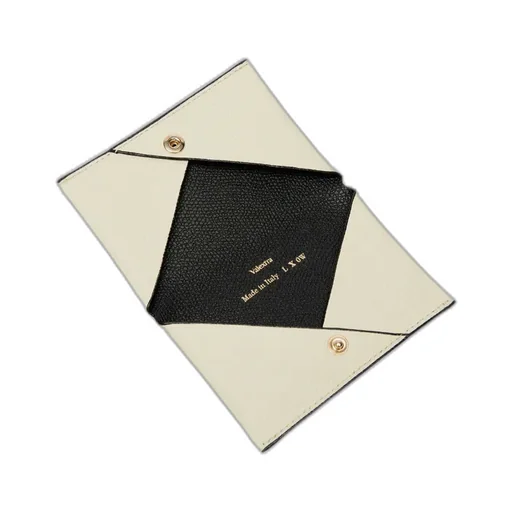 Buttoned Logo Stamped Card Holder