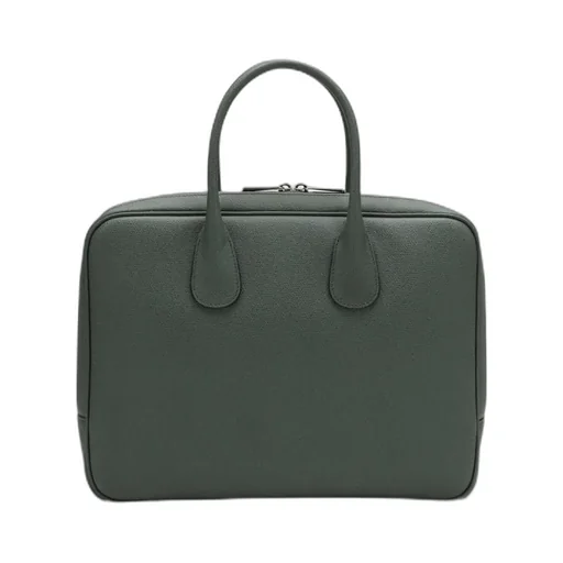 Grained-Texture Zipped Laptop Bag