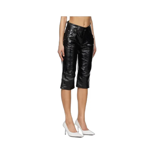 Knee Pad Leather Shorts
