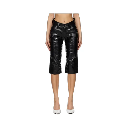 Knee Pad Leather Shorts