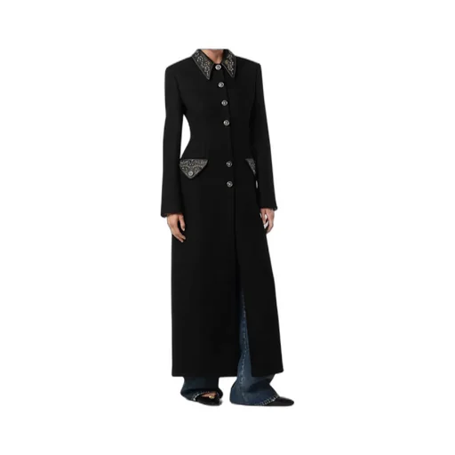 Studded Fitted Column Coat