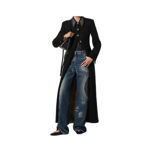 Studded Fitted Column Coat