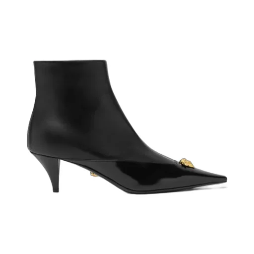 Pointed-Toe Zipped Ankle Boots