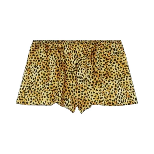 Leopard-Print Silk Shorts